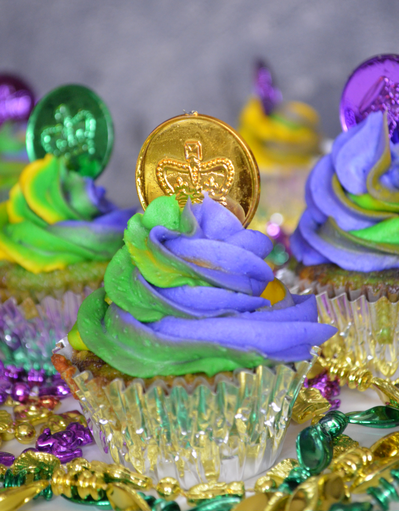 Mardi Gras Cupcake