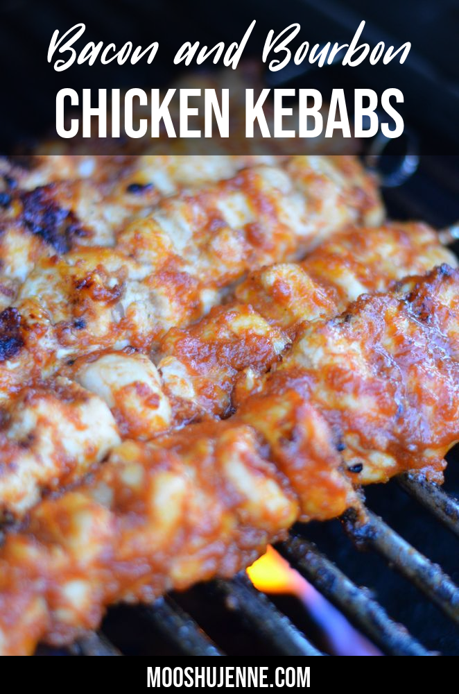 Bacon and Bourbon Chicken Kebabs Pinterest Image