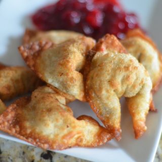 Stuffed Wontons - Mooshu Jenne #TasteTheSeason #ad Made with wontons, stuffing, and cranberry sauce