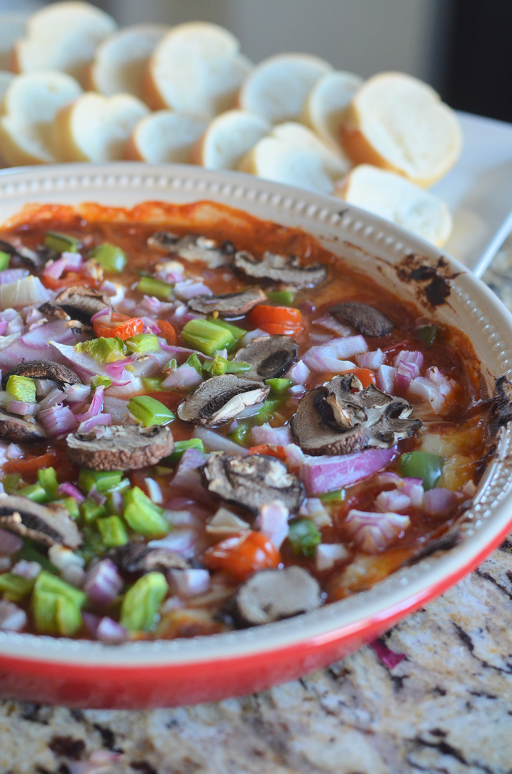 Supreme Pizza Dip #simmeredintradition #ad