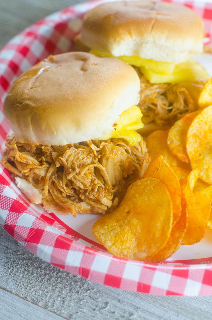 Instant Pot Barbecue Chicken Pineapple Sliders