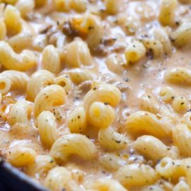 Creamy Beef Cavatappi easy quick ground beef pasta dish