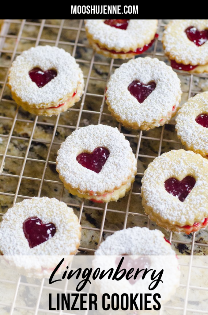 Lingonberry Linzer Cookies