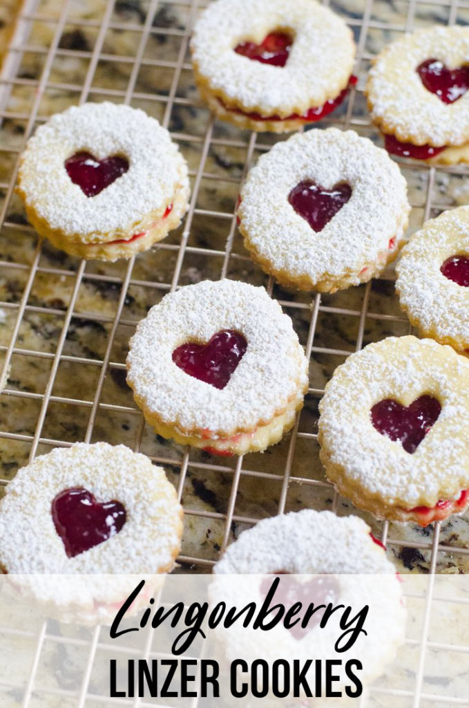 Lingonberry Linzer Cookies