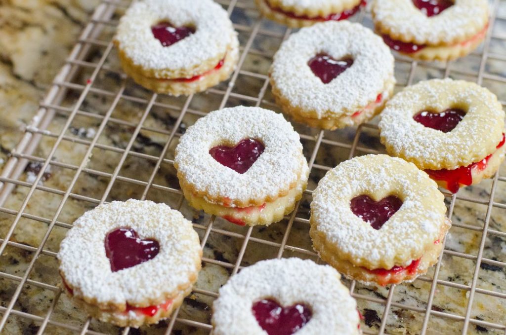 Lingonberry Linzer Cookies