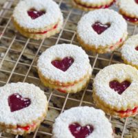 Lingonberry Linzer Cookies