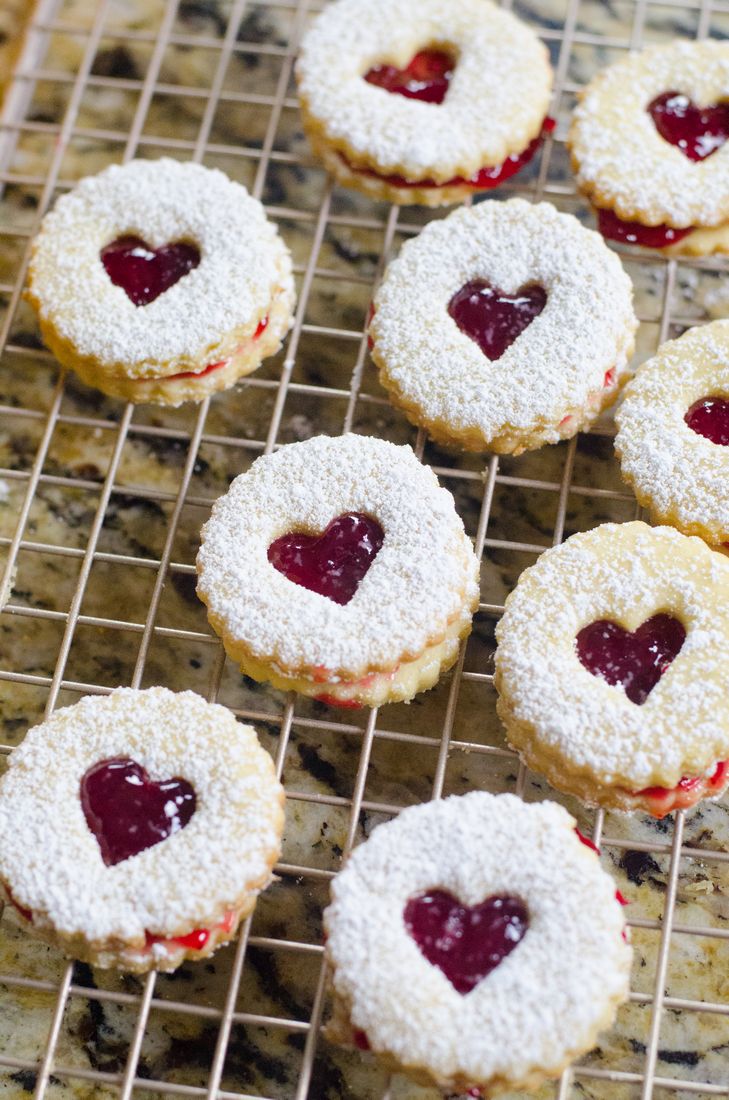 Lingonberry Linzer Cookies