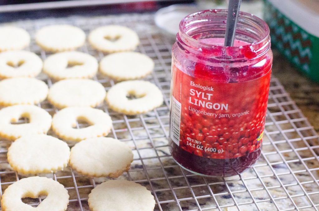 Lingonberry Linzer Cookies