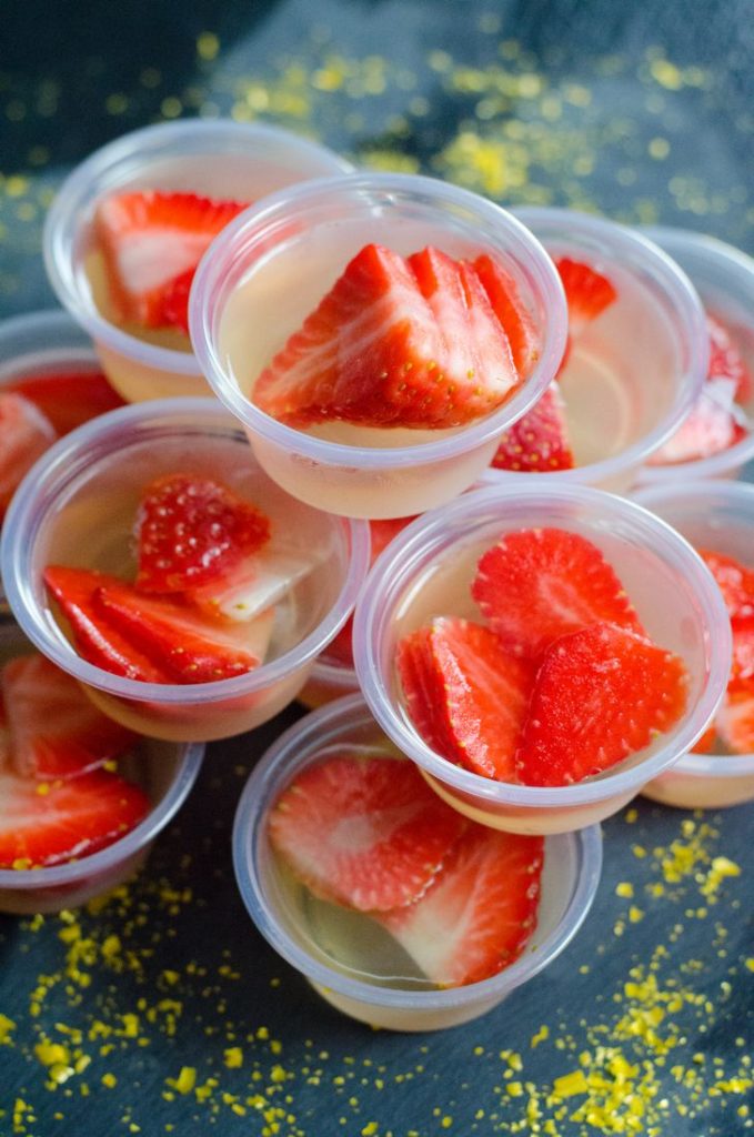 Strawberry Champagne Jello Shots