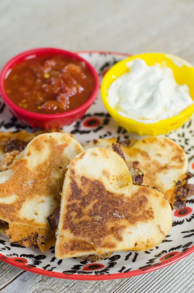 Heart Shaped Taco Quesadillas