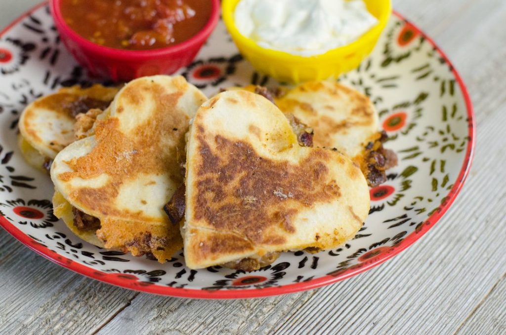 Heart Shaped Taco Quesadillas