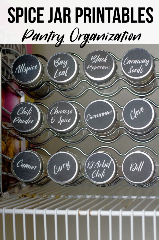 Spice Jar Printable Pantry Organization