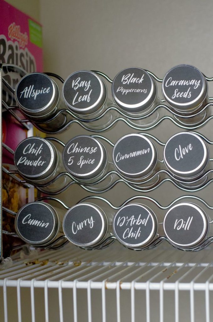 Spice Jar Printable Pantry Organization