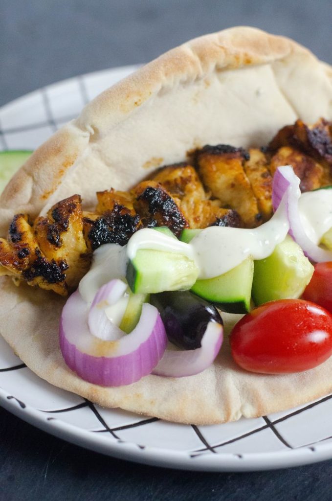 Greek Souvlaki Pitas - Mooshu Jenne