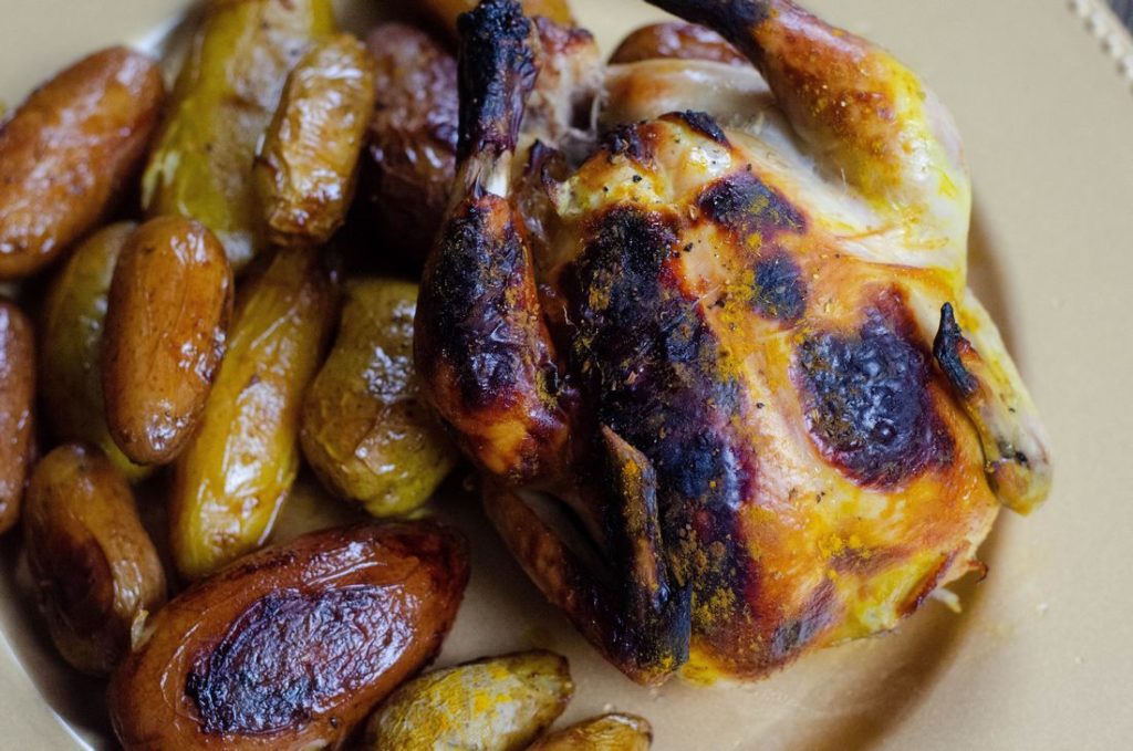 Honeyed Chicken With Little Finger Potatoes