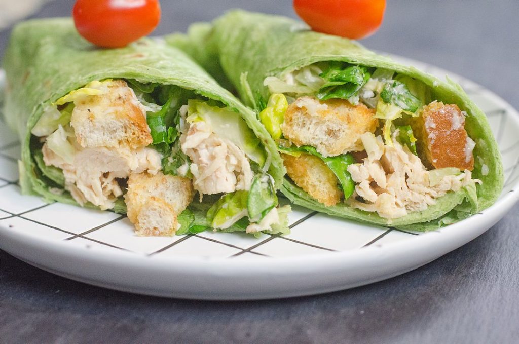 Instant Pot Caesar Chicken Wraps