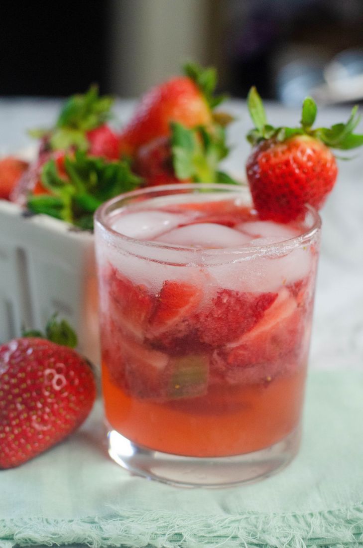 Strawberry Rhubarb Rum Cocktail