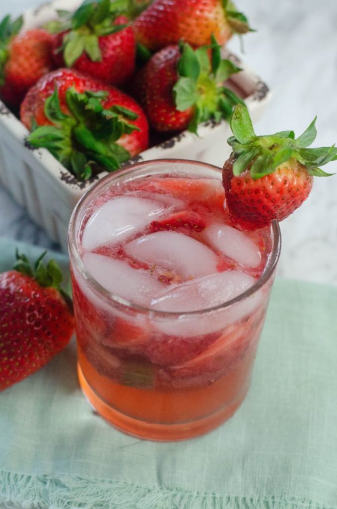 Strawberry Rhubarb Rum Cocktail