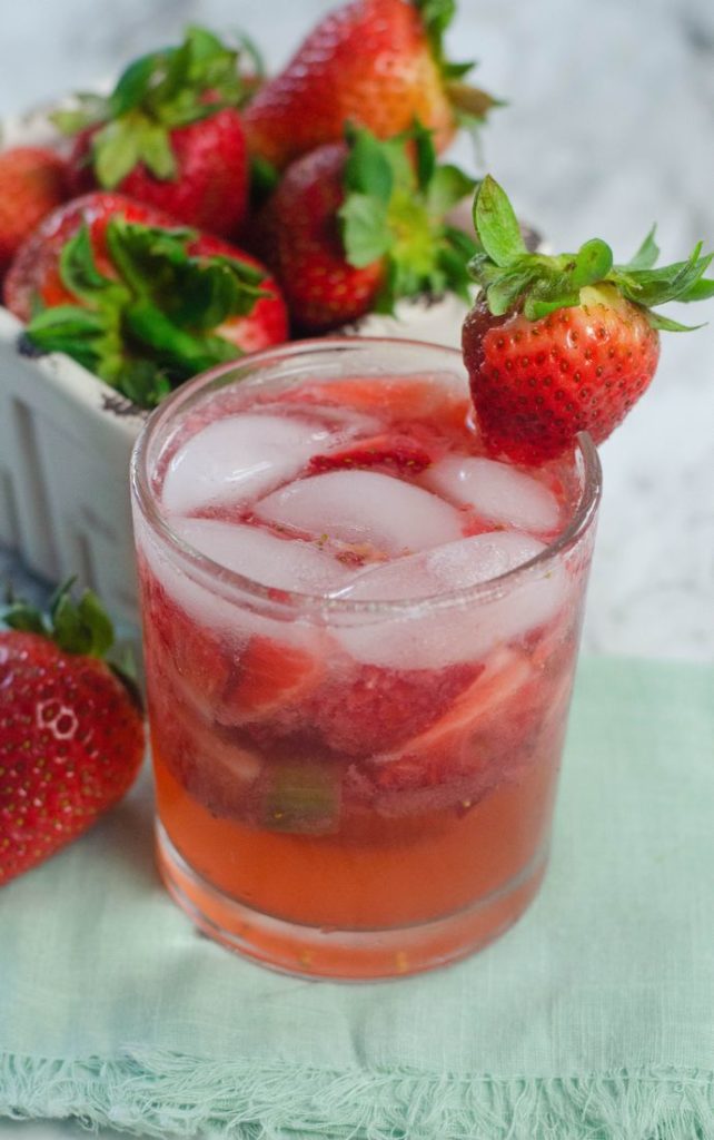 Strawberry Rhubarb Rum Cocktail