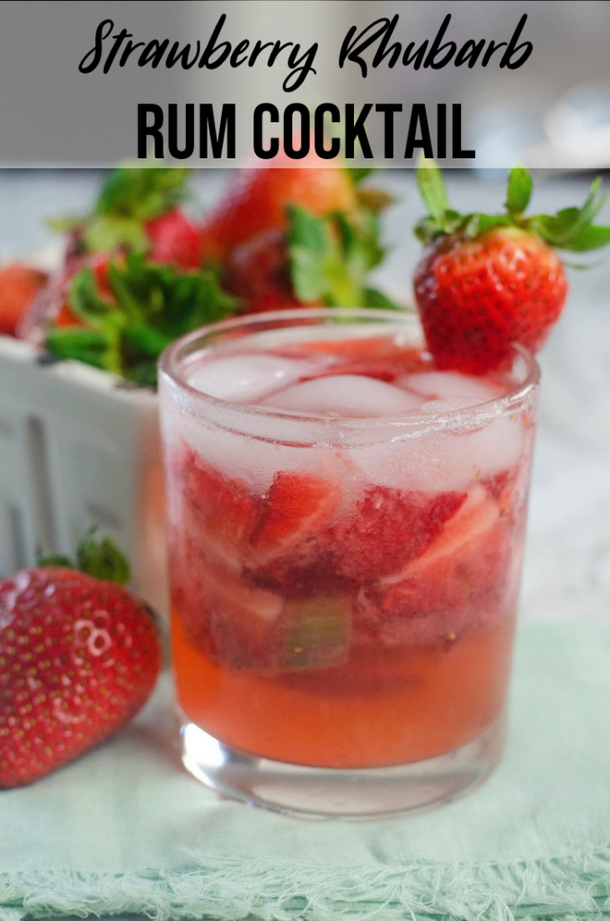 Strawberry Rhubarb Rum Cocktail