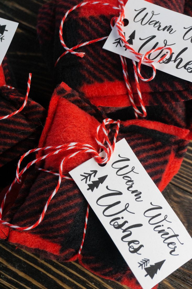 Fleece Buffalo Plaid Hand Warmers