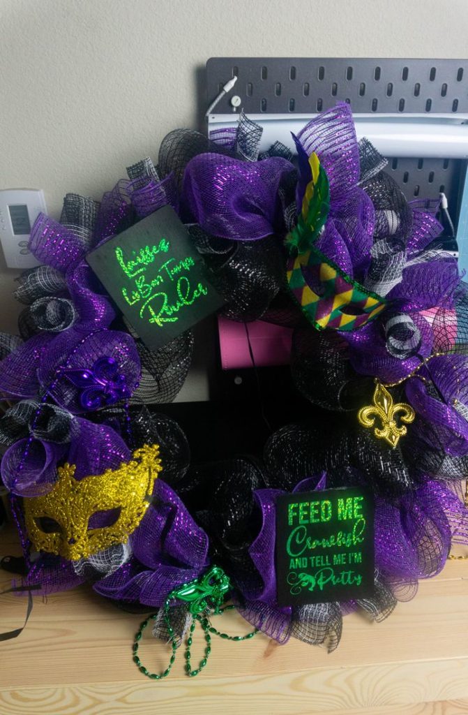 Mardi Gras Buffalo Plaid Wreath