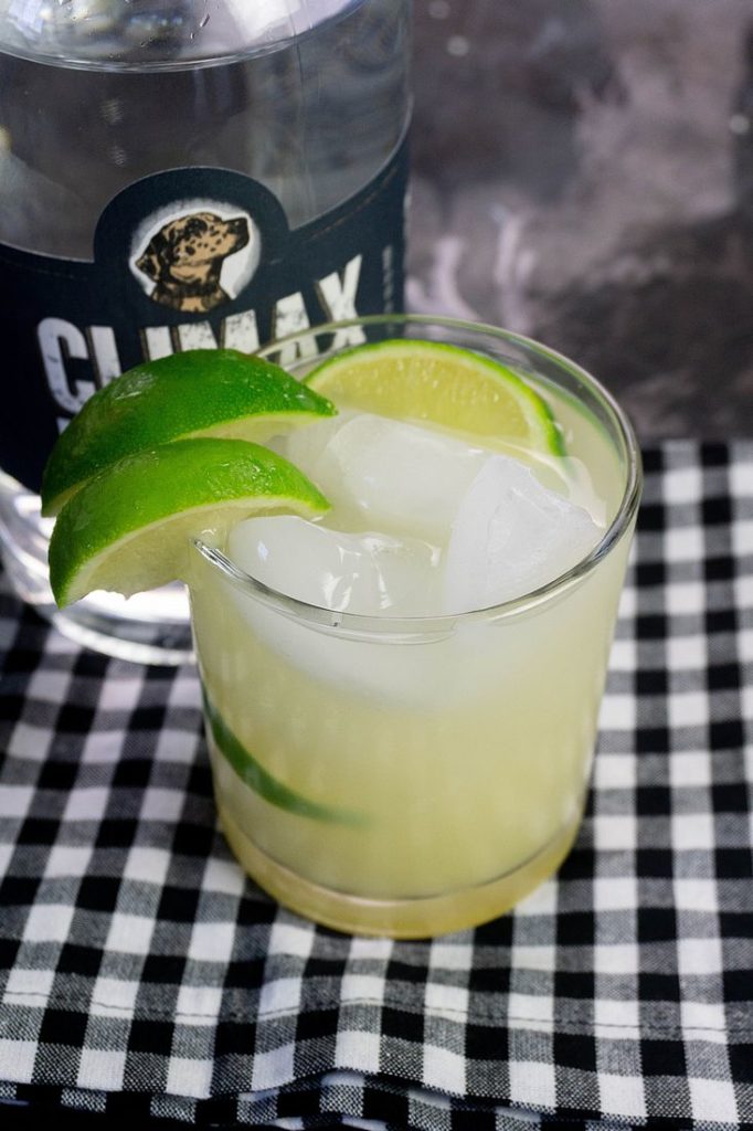 Key Lime Pie Moonshine Cocktail on a Plaid Napkin