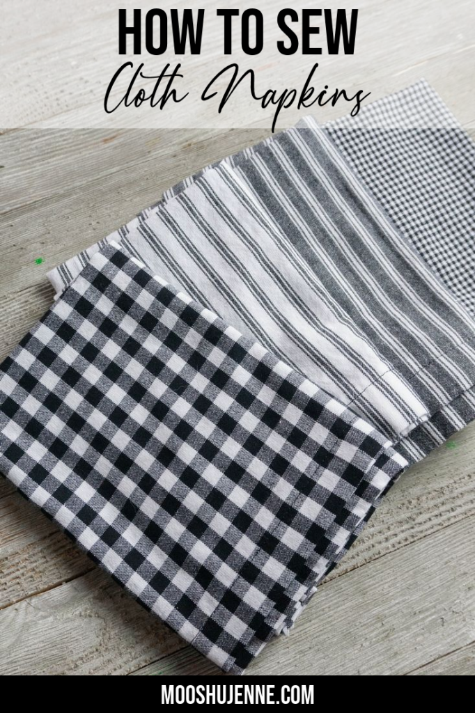 How To Sew Cloth Napkins Pinterest Pin