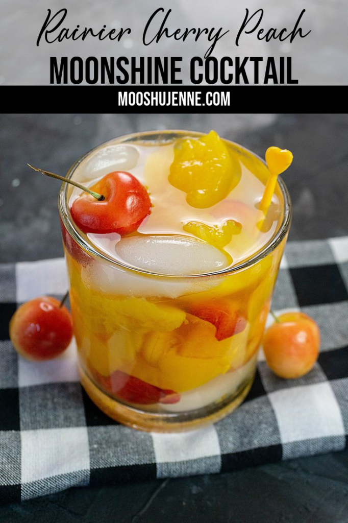 Rainier Cherry Peach Moonshine Cocktail Pinterest Image