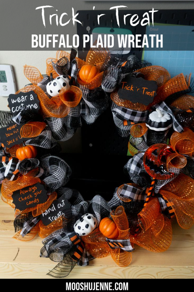 Trick 'r Treat Buffalo Plaid Wreath