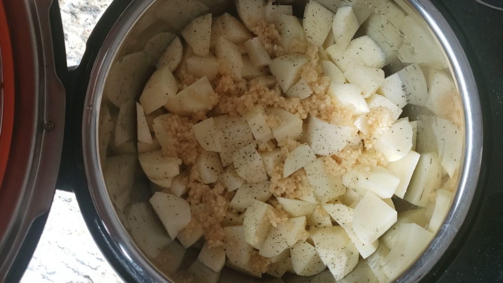 Potatoes with seasoning in the instant pot
