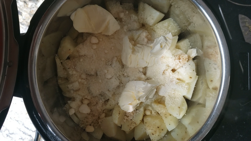 Potatoes, butter, and parmesan in the instant pot