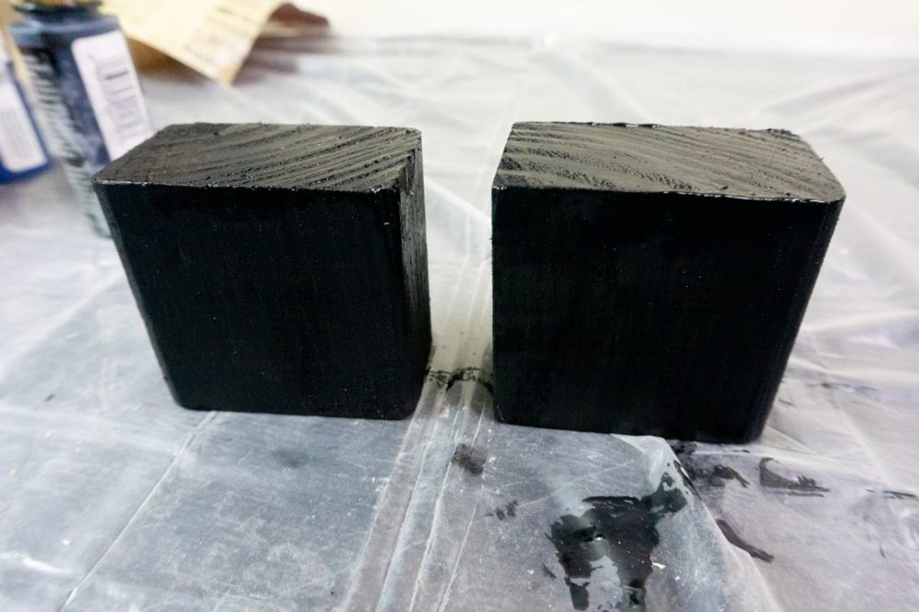 Black Painted wood Blocks