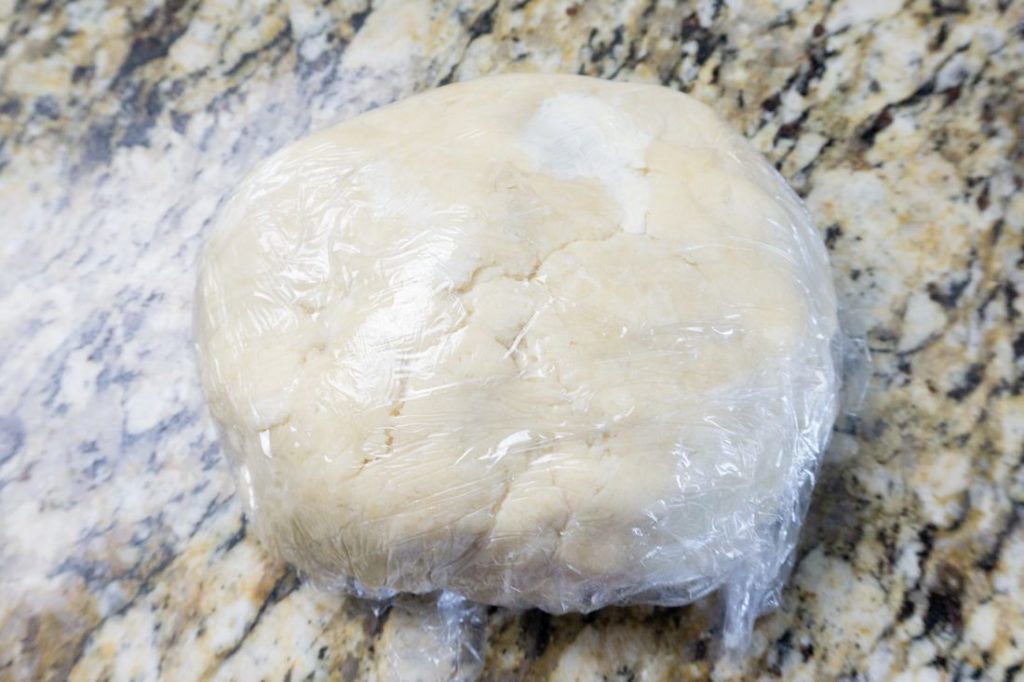 Dough wrapped for fridge