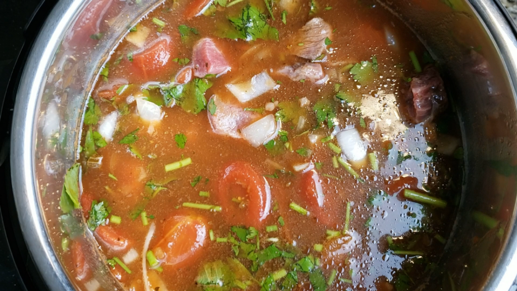 Soup inside the instant pot