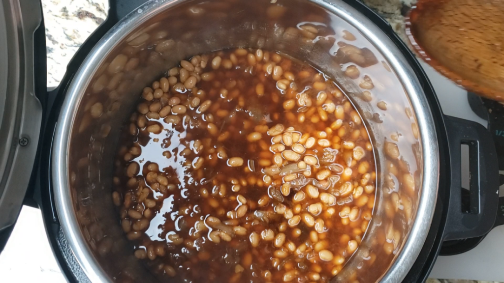 baked beans inside the instant pot