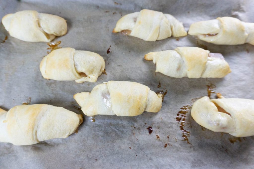 Baked apple dumpling croissants