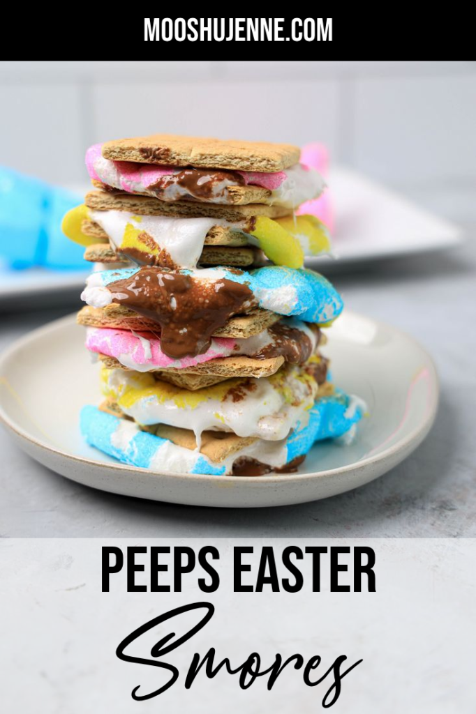 Peeps Easter Smores is Hershey’s chocolate along with graham crackers melted into a gooey goodness. Make these in the oven at home or over a campfire.