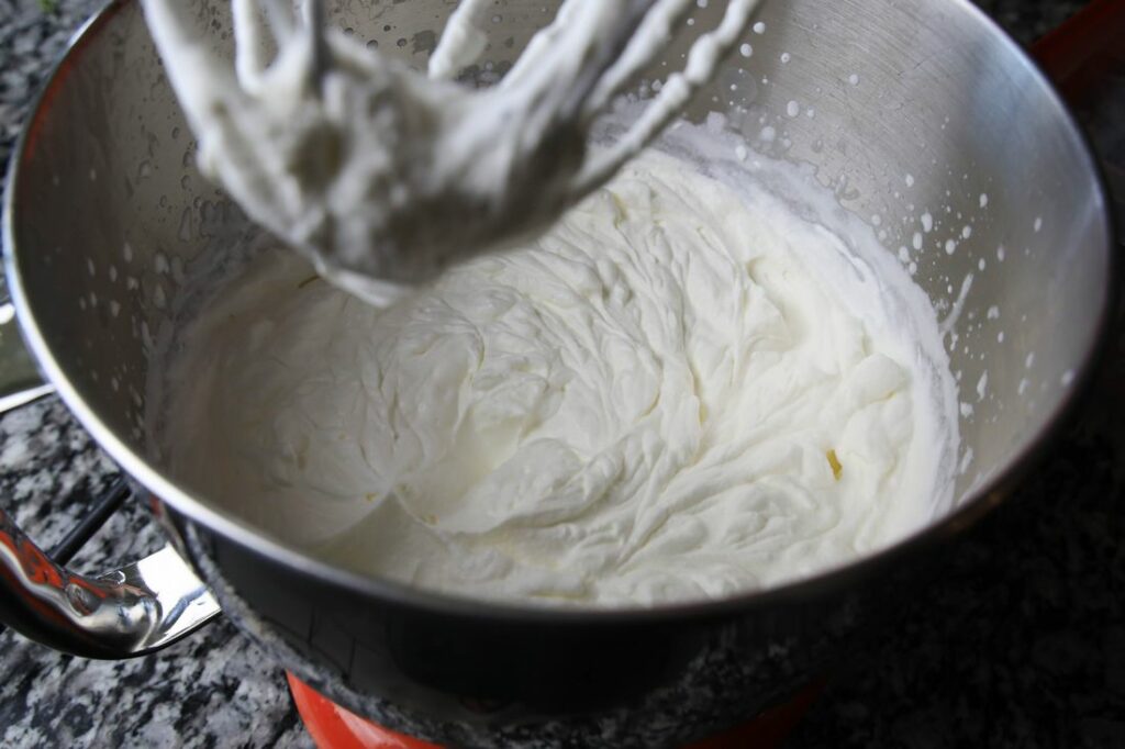 Heavy cream in the stand mixer