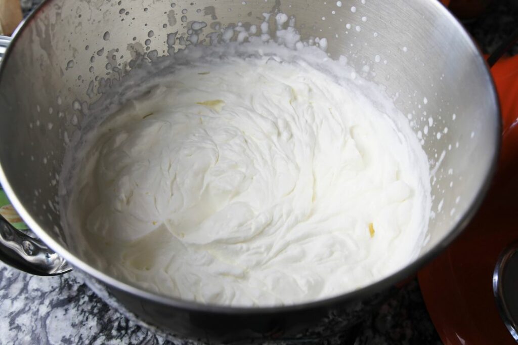 Heavy cream in the stand mixer