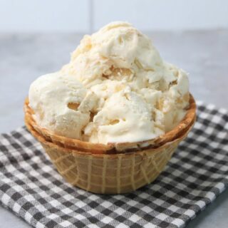 Apple Pie Ice Cream in a waffle bowl.