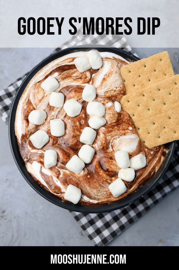 Fall is creeping in the air and it’s time for treats we love camp side. Gooey s’mores dip is a chocolate and marshmallow dip that is super easy to make. No oven or campfire needed.