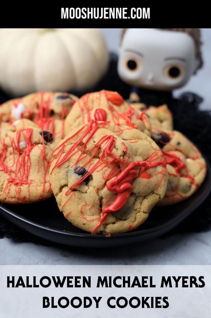 Halloween Michael Myers Bloody Cookies is the perfect spooky cookie to bake up when watching the Halloween movies. Have this sweet treat while watching Halloween Ends.