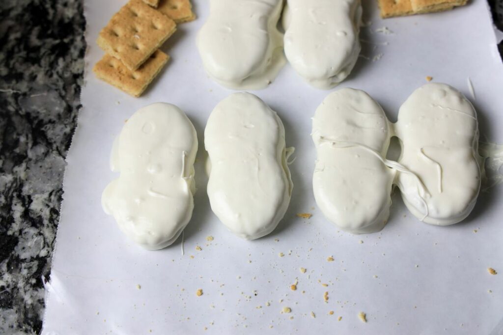 Nutter butters dipped in white chocolate..