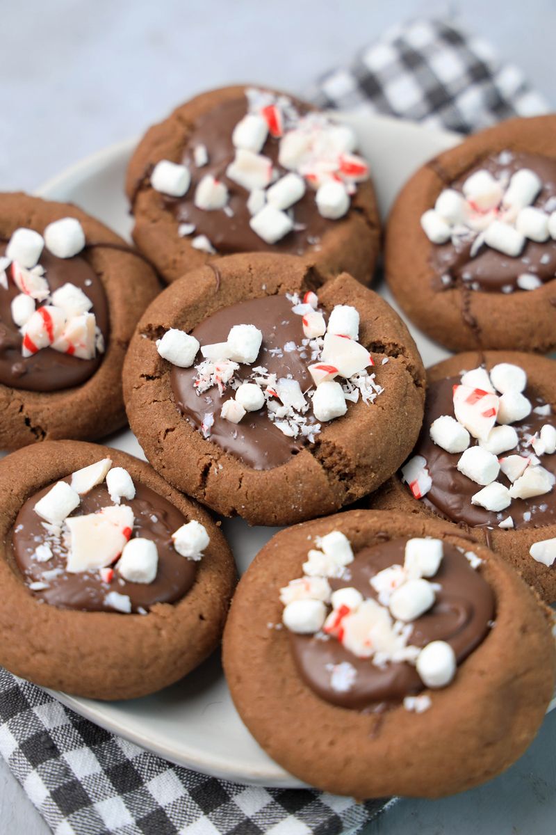 Hot Chocolate Peppermint Thumbprints