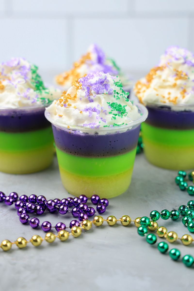 Mardi Gras Jello Shots