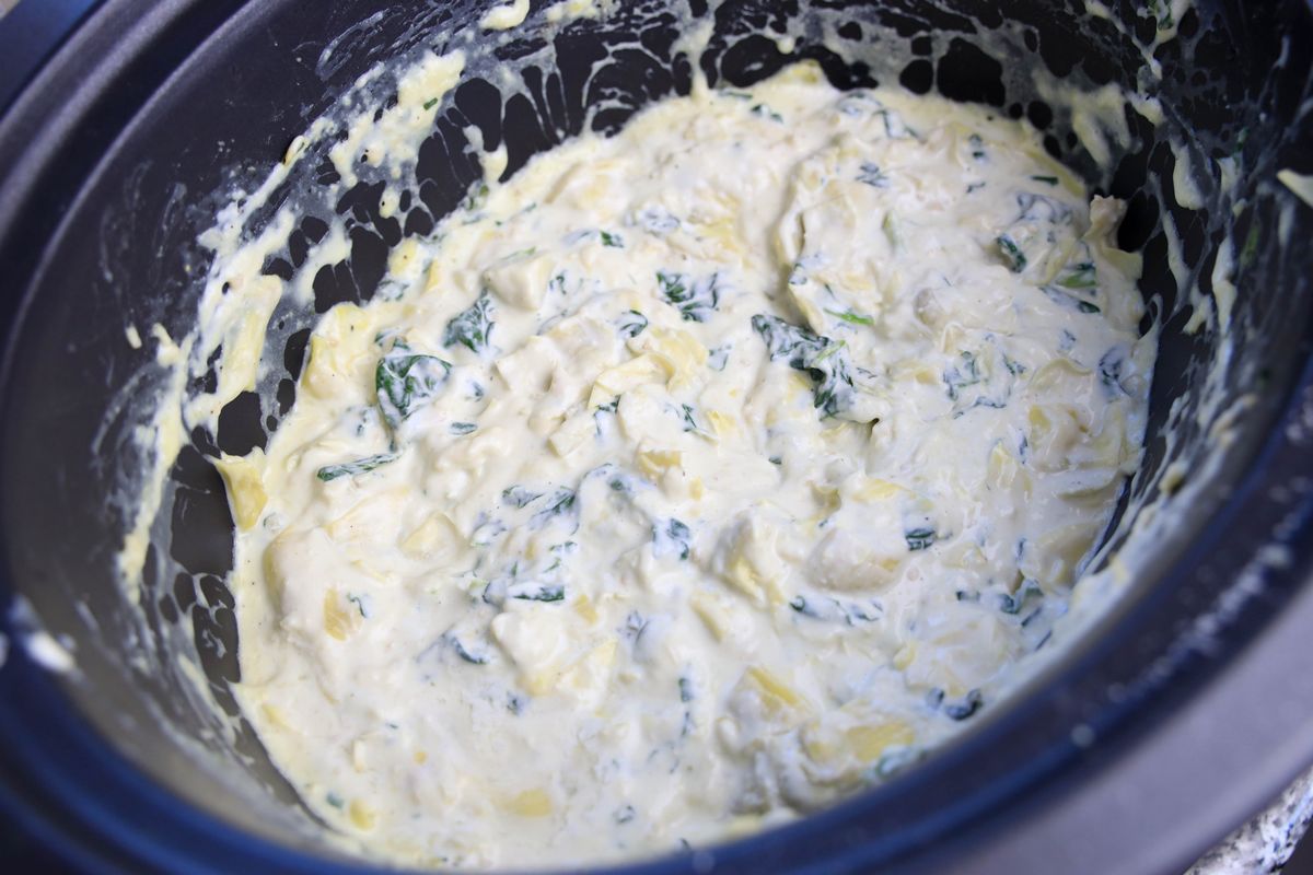 Slow Cooker Spinach Artichoke Dip Mooshu Jenne