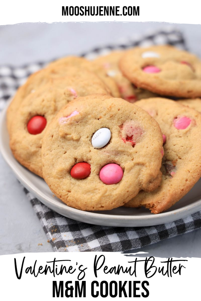 Valentine’s peanut butter M&M cookies is the perfect Valentine’s Day cookie for gifting. Easy cookie dough to make and bake. The best peanut butter cookie with pink and red flare.